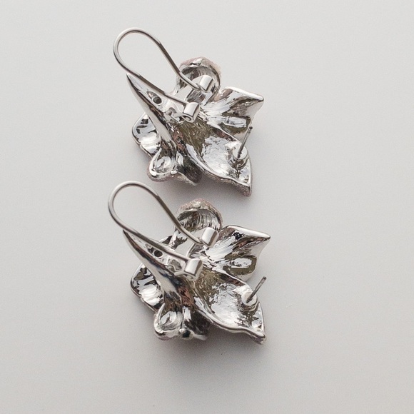 𝅺Vintage Margot Townsend Sparkling Pink Enamel Floral Earring Brooch Jewelry Set - Picture 8 of 16